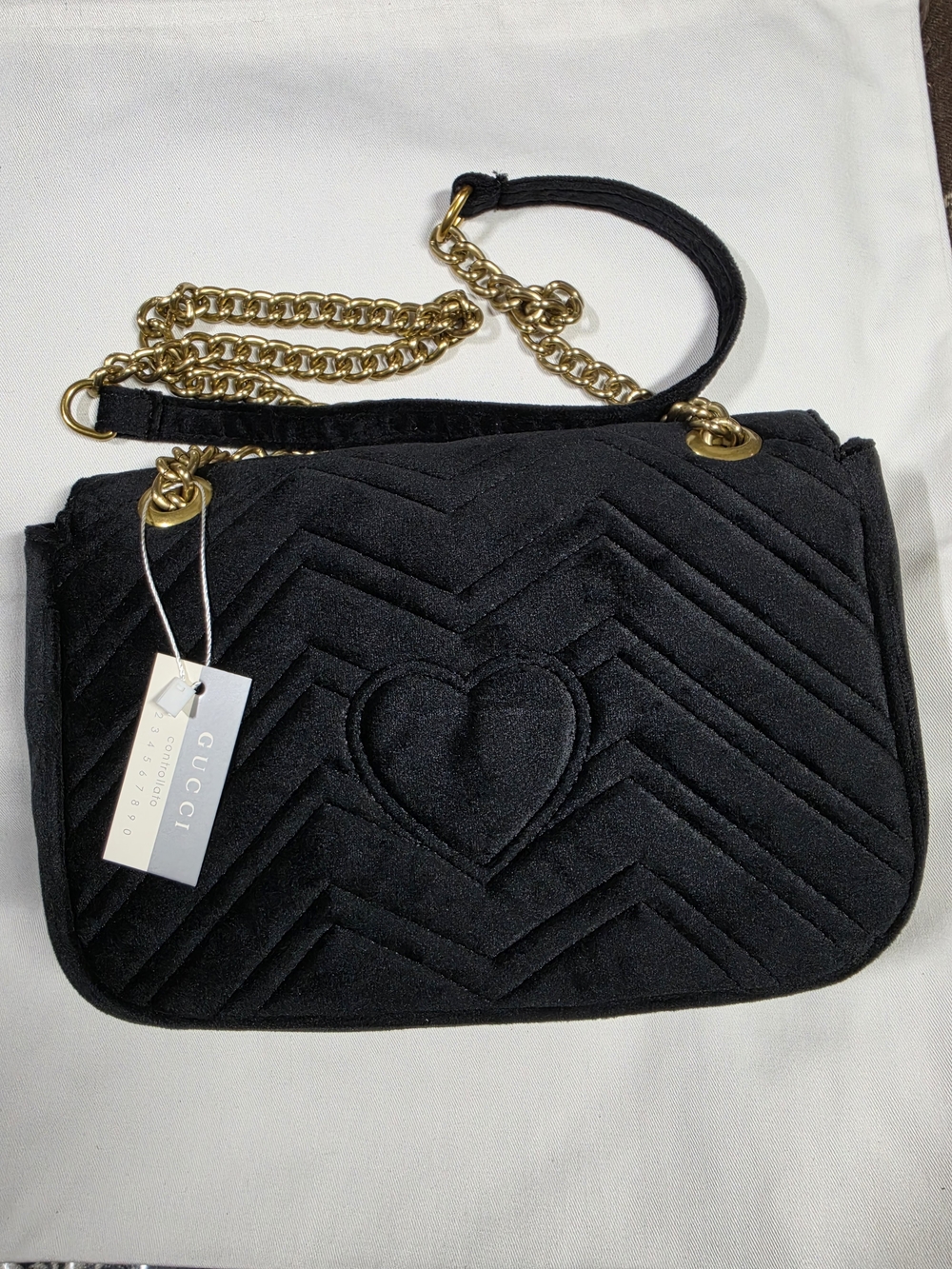 Black Quilted Shoulder Bag with Gold Hardware - Picture 2 of 4
